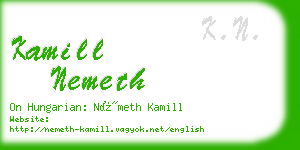 kamill nemeth business card